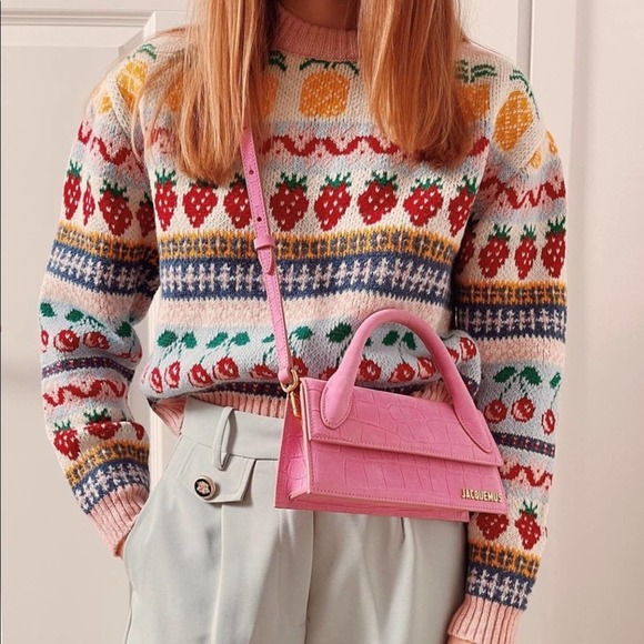 Zara Sweaters Zara Fruit Jacquard Sweater Multicolored Poshmark